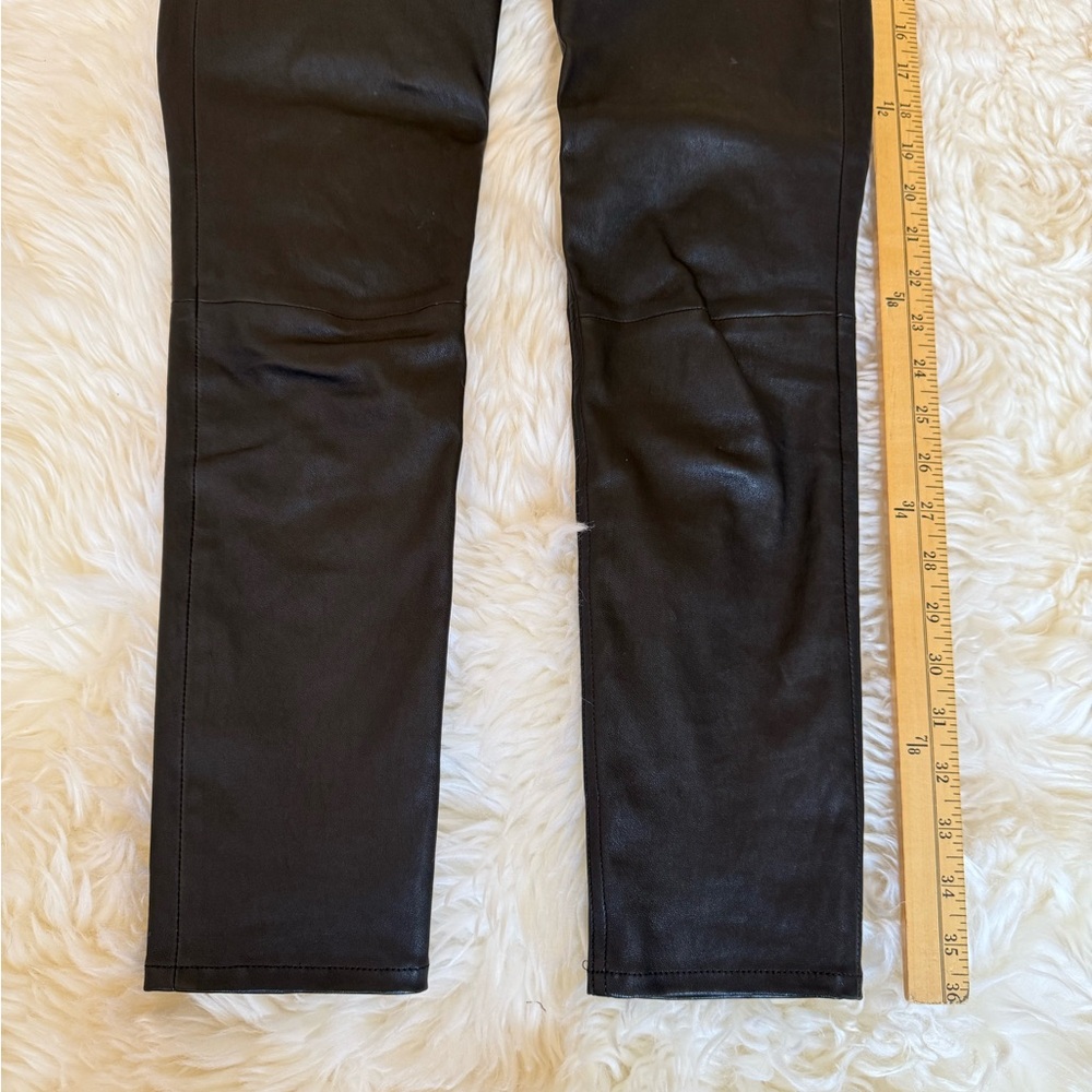 Rag & Bone 100% Lambskin Leather Pants | Size 23 | Black Straight Crop - Picture 5 of 8